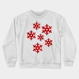 Watercolor Snowflakes (Red) Crewneck Sweatshirt
